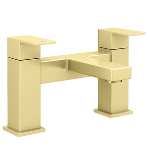 Robinet <span class=keywords><strong>de</strong></span> lavabo <span class=keywords><strong>de</strong></span> salle <span class=keywords><strong>de</strong></span> bain en or brossé Mitigeur <span class=keywords><strong>de</strong></span> lavabo à double levier avec pommeau <span class=keywords><strong>de</strong></span> douche Montage sur pont - Product Image 1