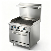 Cuisinière à gaz professionnelle de 36 pouces avec fours et plaque de cuisson, 120 000 BTU, équipement de cuisine professionnel de comptoir