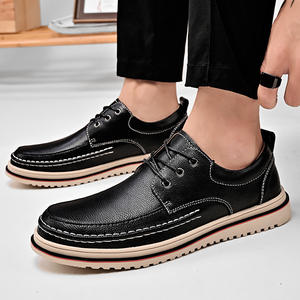 Zapatos de Cuero Casuales Azules de Tendencia Británica para Hombre, Venta al por Mayor de Fábrica, Talla Grande 48, Punta Cerrada, Aumento de Altura, Temporada de Otoño - Product Image 2