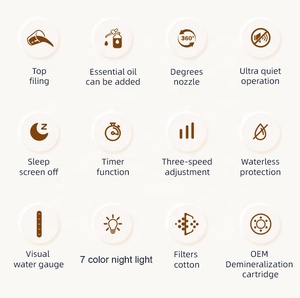 Nouvel humidificateur ultrasonique à brume froide de 4 L pour grande pièce, humidificateur d'air commercial pour la maison avec veilleuse 7 couleurs - Product Image 4
