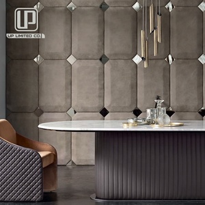 Ensemble de meubles de salle à manger européens, table à manger moderne avec chaises en cuir, 8 places, plateau en marbre - Product Image 4