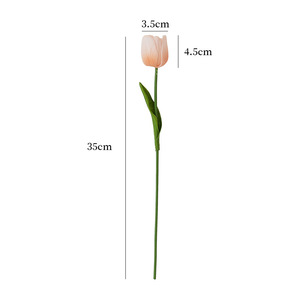 Flores Artificiales de Tulipán de Poliuretano Color Rosa Claro, Mini Ramo para Decoración del Hogar y Accesorios de Boda - Product Image 5