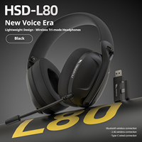 Auriculares Inalámbricos para Juegos Smailwolf L80 Tri-Modo BT5.3 2.4G Ligeros con Controlador de 40 mm para PC, PS4, PS5 y Móviles