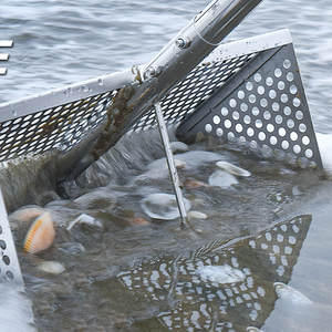 Pantalla de arena de acero inoxidable desmontable multifuncional, reloj de arena de playa, grada de jardín, pala de arena resistente - Product Image 5