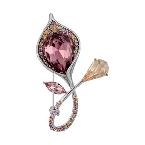 Crystal Calla Lily Brooch Zinc Alloy Flower Pin Women's Party Jewelry XC06525 - Product Image 5