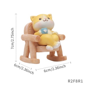 Knick-Knacks Roogo dessin animé Animal chaise à bascule ornement temps calme maison bureau décoration mignon cadeau Design 2025 <span class=keywords><strong>tendance</strong></span> - Product Image 2