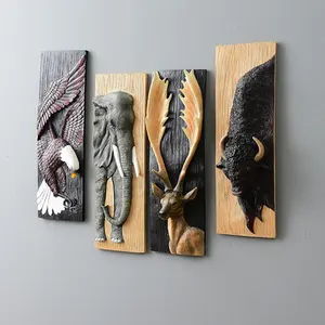 فن اصطناعي لتزيين الجدران ، لوحة معلقة ، مشغولات يدوية للديكور ، ديكور جدار حيوان راتينج