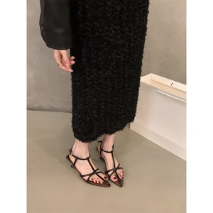 Women French Style Black Satin High Heel <b>Sandals</b> 2026 New Summer Fairy Shoes Thin Strap Roman <b>Sandals</b> for Dress Matching - Product Image 6