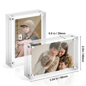 Marcos de Fotos Acrílicos Translúcidos Personalizados de Sobremesa, con Bordes de Color, Estilo Flotante - Product Image 3