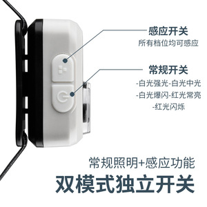 Lampe frontale HN-T69, lumière LED rechargeable 2000mAh pour la pêche de nuit, la randonnée, le camping, la spéléologie, la patrouille - Product Image 5