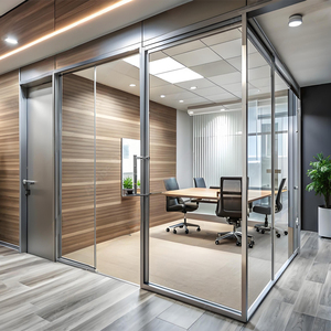 Kính khung phân vùng riêng tư phòng chia văn phòng trang trí khung nhôm kính cường lực cách âm tùy chỉnh đo lường - Product Image 3