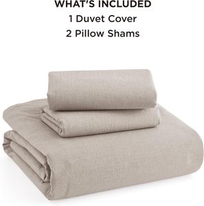 100% bông Duvet bao gồm Nữ Hoàng kích thước, màu be phai kháng Linen như <span class=keywords><strong>bedding</strong></span> Set, 90x90 inch - Product Image 6