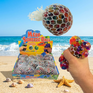 JRMS INDUSTRIES Colorful Mesh Squeeze <b>Ball</b> Hand Exercise Anti-<b>Stress</b> TPE Grape Fidget <b>Stress</b> Relief Toy for 2-4 Years - Product Image 2