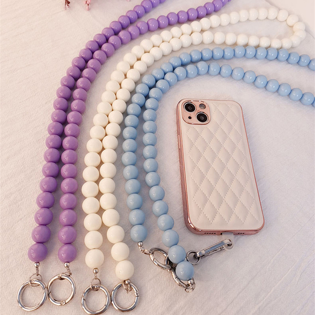 Smartphones Lanyard with Phone Tether ,Colorful Beads Universal Phone Lanyard Neck Straps