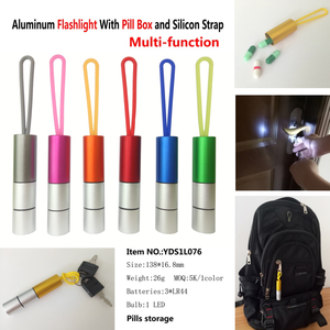 Nhà Máy Giá Nhôm Khuyến Mãi Đa Chức Năng <span class=keywords><strong>Mini</strong></span> Keychain LED Vòng Ánh Sáng Ngọn Đuốc Với Silicone Sợi Dây Thừng Và Pill <span class=keywords><strong>Box</strong></span> - Product Image 2