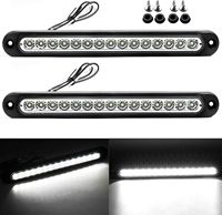 Feu arrière LED en forme de barre de 10 pouces, 15 LED, étanche, avec fonctions de freinage, d'arrêt et d'avertissement, pièce de rechange pour camion, remorque, fourgonnette, bus