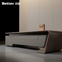 Ensemble de bureau et chaise de direction, mobilier de bureau moderne de luxe haut de gamme avec panneau artificiel et options personnalisables
