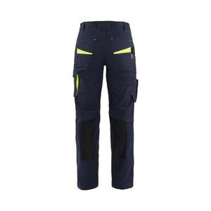 BLAKLADER - 719513308633C34 Women's Service <b>trousers</b> with stretch Dark navy <b>blue</b>/Yellow - EAN 7330509893982 <b>WORK</b> <b>TROUSERS</b> - Product Image 2