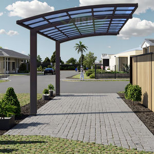 Cadre en <span class=keywords><strong>bois</strong></span> en acier de matériau étanche pour abri d'auto de luxe de haute qualité pour les auvents de couverture de voiture de jardin extérieur - Product Image 1