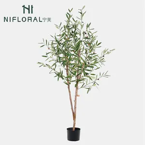 Nifloral热销观赏橄榄树家居客厅装饰人造橄榄树