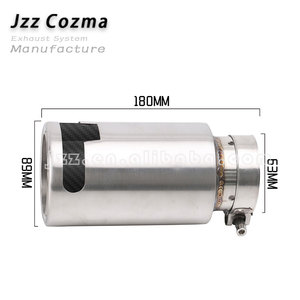 Embout d'échappement universel double paroi en argent, à fixation par collier, diamètre d'entrée 2,5 pouces, sortie 3,5 pouces - Product Image 2