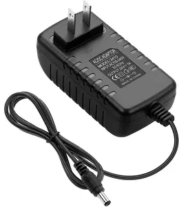 AC ke DC Wall Adapter Transformer 12 VAC 1000 mA lurus 3.5mm steker Male HITAM