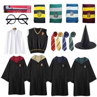Disfraz de Harry Potter para niños y adultos, túnica para fiesta de Halloween, novedad
