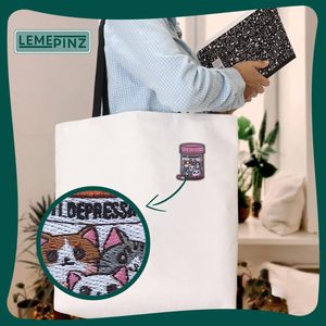 Patch brodé thermocollant anti-dépression pour sacs et vêtements (3 pièces) - Product Image 3