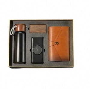 Cross-Border Promotional Office Business Box Set Custom Logo Silk Screen Printed <b>Thermos</b> <b>Cup</b> Paper Notebook U Disk Gift - Product Image 1