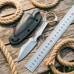 Couteau à lame <span class=keywords><strong>fixe</strong></span> en acier D2 de haute qualité, coupe précise, couteau de survie portable pour la chasse, personnalisable OEM - Product Image 1