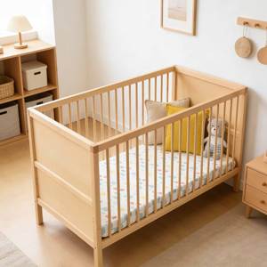 Cuna convertible portátil 3 en 1 de madera maciza con 6 ajustes de altura para uso en hospitales y escuelas - Product Image 3