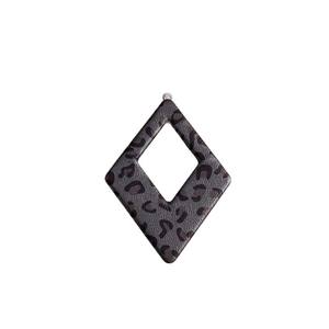 Colgante geométrico cuadrado único y moderno de Wenys, diseño de anillo con estampado de leopardo, colgante de joyería rómbica - Product Image 5