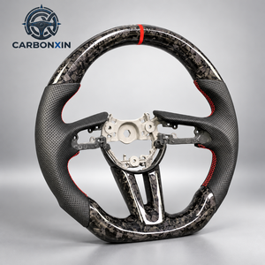 Volant sport à fond plat en fibre de carbone et cuir personnalisé pour Mazda 3 6 CX3 CX4 CX5 CX50 CX30 CX8 CX9 CX90 MX5 2017 - Product Image 2