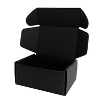 Boîte d'expédition postale d'emballage en papier de carton ondulé noir mat imprimé avec logo personnalisé pour les petites entreprises