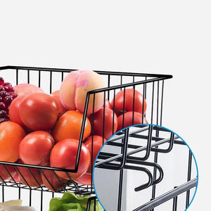 رف تخزين للمطبخ للخدمة الشاقة متعدد الطبقات معدني سلة فواكه خضروات منظم للمخزن رف أرضي للطاولة - Product Image 5