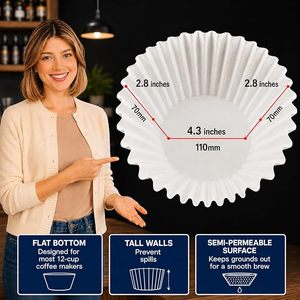 Filtres à café jetables pour les capsules Ninja et les cafetières à café moulu, petits filtres à café blancs - Product Image 2