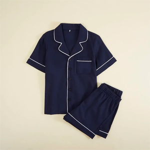 Wholesale Western Style Children <strong>Boys</strong> <strong>Clothing</strong> Sets Short Sleeve Shirt Tops &amp; Shorts Suits Pajama Set Twill Pajamas Short Set - Product Image 5