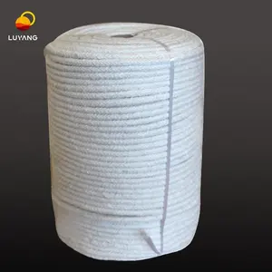 LUYANGWOOL Tali Kepang Bulat Serat Keramik Diameter X 200 Kaki 2300F 1/2 ''Tahan Panas untuk Segel dan Paking