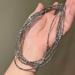 Collier superposé perlé pour femme, chaîne à billes en strass de cristal, longs colliers tendance pour l'automne-hiver 2026, bijoux de mode - Product Image 4