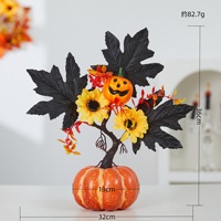 Décorations de fête pour la récolte d'automne, Halloween et Thanksgiving : Ornements écologiques et réalistes en forme de fruits rouges, citrouilles et feuilles d'érable
