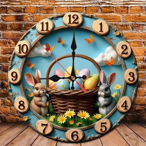 Round Wooden Wall <b>Clock</b> 25cm Minimalist Silent Quartz Home Decoration <b>Clock</b> - Product Image 4