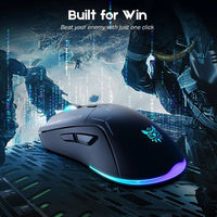 Ratón para Juegos Onikuma CW917 Mini, Cableado e Inalámbrico 2.4G, Modo Dual, 4800 DPI, Recargable, RGB, Ergonómico, Programable, para Computadora Portátil