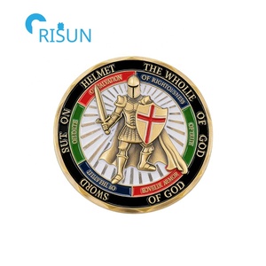 Moneda Conmemorativa de Paladín Caballero Templario: Cristo Defiende la Fe, Pon la Armadura Completa de Dios, Moneda de Desafío de Fe Personalizada - Product Image 3