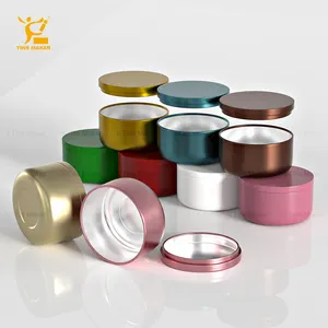 TINSMAKER 50ml colorful matte gold black aluminum jars candle tin container metal aluminum tin wholesale candle tin