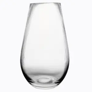 Nordic big size Vertical stripe glass vases center table color transparent Home decor Rattan Flower Vase