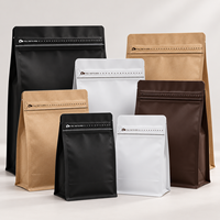 Sachets refermables noirs ECO Factory OEM/ODM avec fermeture éclair et languette d'ouverture, scellage hermétique pour l'emballage en gros des grains de café