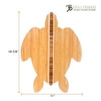 Planche à découper et plateau de service pour charcuterie en forme de tortue de mer en bambou, idéal pour l'affichage mural
