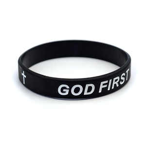 Pulsera de Silicona Ecológica con Grabado en Relieve 'GOD IS FIRST', Regalo Promocional para Iglesias y Ocasiones Religiosas - Product Image 4
