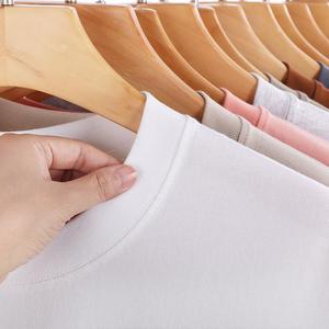T-shirt personnalisé avec logo, col rond, couleur unie, tissu épais, t-shirt uni pour homme, t-shirt unisexe surdimensionné en coton à manches longues - Product Image 2