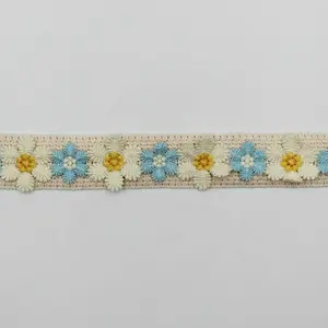 Anufacture-Cinta de ganchillo de 1 pulgada y 3,5 cm de algodón, bordes de flores de jacquard para vestidos de ropa